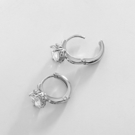 Cooping earrings Xuping art, white color in silver d = 1.3 cm-1