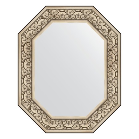 Mirror in the baguette frame, baroque silver 106 mm, 65x80 cm