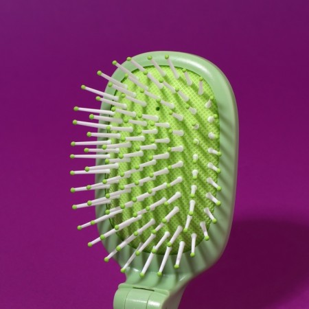The comb is massage, folding, 10 × 6 cm, green color-5