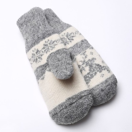 Women's mittens, gray/white color, size 20-22-1