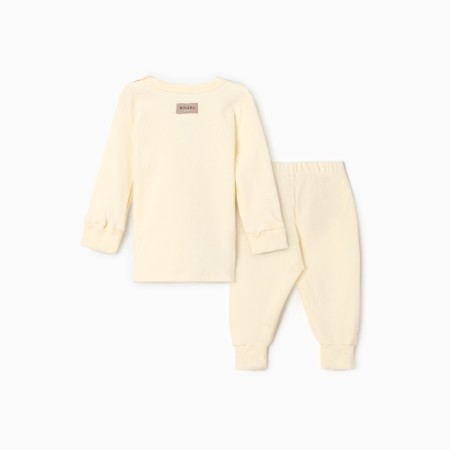 Set (longshit and trousers) children's minku, ivory color, height 80-86 cm-10
