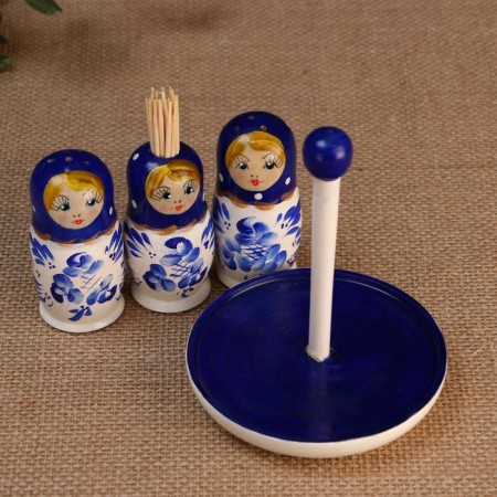 Set for spices "Gzhel", 15 ml., Manual painting-1