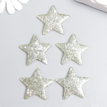 Decor for creativity plastic "Brilliant stars" gold 3.8x3.8 cm-2