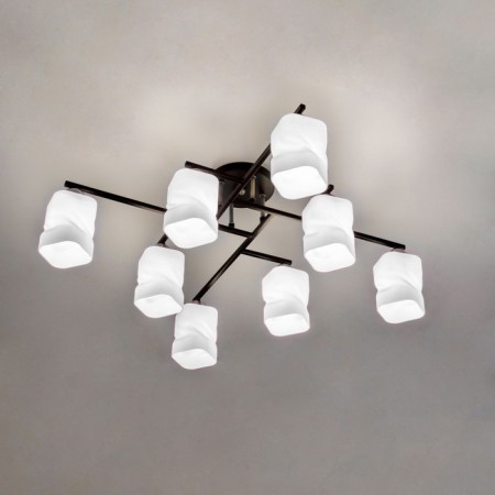 Ceiling CITILUX "Jerome" CL129285, 77.5x77.5x25.5 cm, 8x75W, E27, Black Color Black-5
