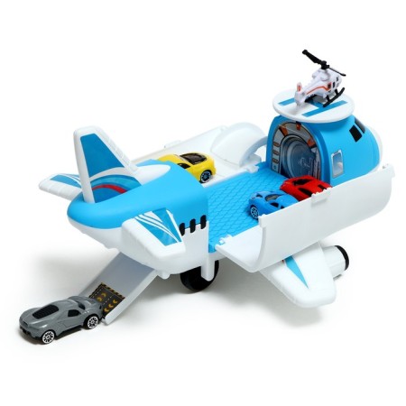 Airplane - Parking "Air Base", with 4 cars and helicopter-3