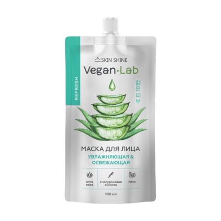 Face mask Skin Shine Vegan Lab, moisturizing and refreshing aloe vera, doy-pak, 100 ml