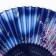 Fan bamboo, textiles h = 21 cm "Flowers and butterflies" Blue, with a brush
