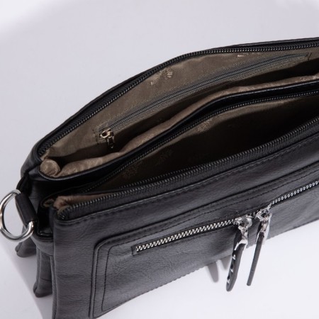 Bag Cross-Bodi with a zipper, black color-6