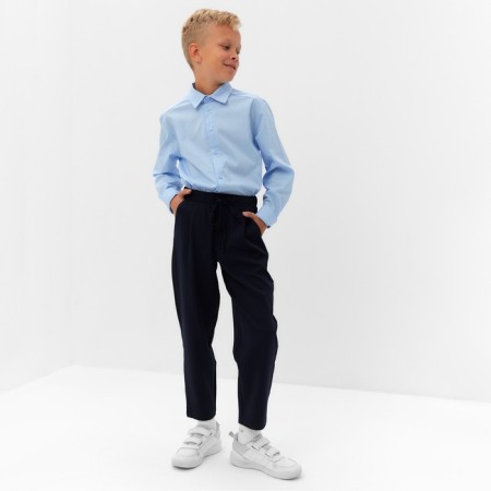 Pants for the boy Minaku: School Collection, dark blue color, height 146 cm-4