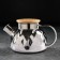 Glass teapot "Cruise", 800 ml, with metal sieve, color gray color