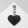 Brooch "Heart" on a chain, black color in silver
