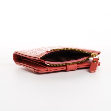 Women's wallet on the button, pink color-6