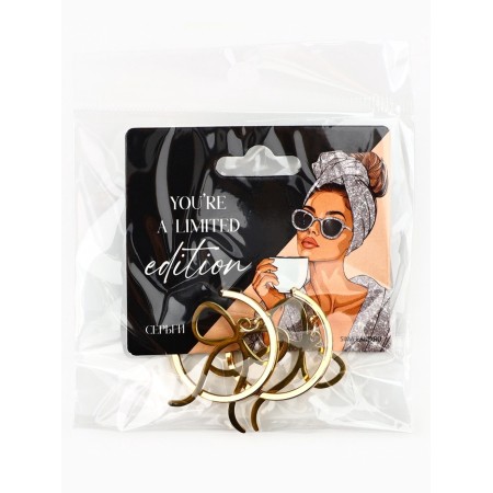 Серьги - кольца с подвесом бантом «Limited edition», 3 см-6