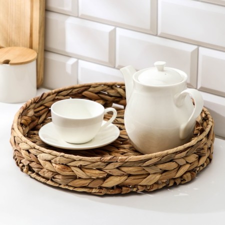 Basket for serving the reed "reed", d = 32 cm, from straw-1
