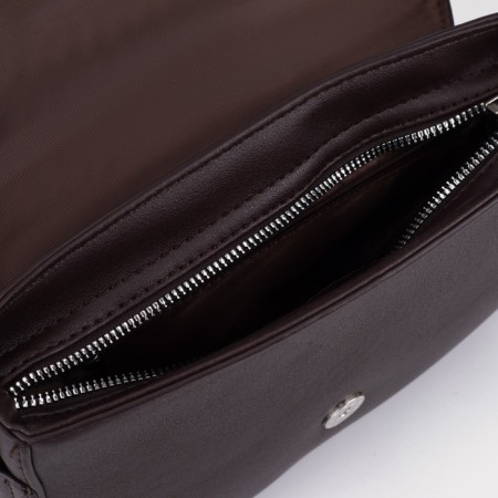 Bag-mixer on the valve, external pocket, long belt, dark brown color-2