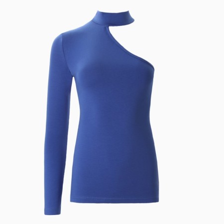 Women's longing on one shoulder Minaku: Basic Line Blue color, size 42-5