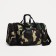 Road bag on a zipper, with an increase, 3 outer pockets, a long belt, camouflage color/brown