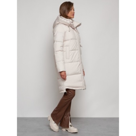 Coat insulated winter female, size 50, beige color-2