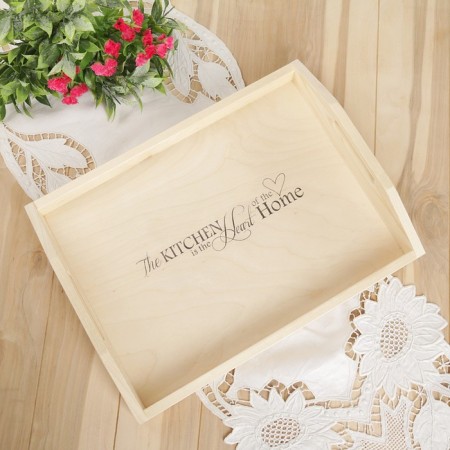 Tray with decor, 40 × 30 × 7.5 cm, pine-1