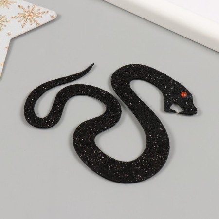 Adhesive -based decor "snake" foam glitter 8x9 cm black-1