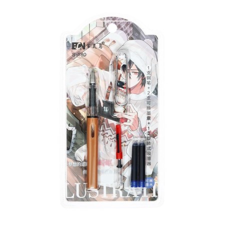 Fright pen + 2 cartridge blue + piston, on the blister, "anime", mix-1