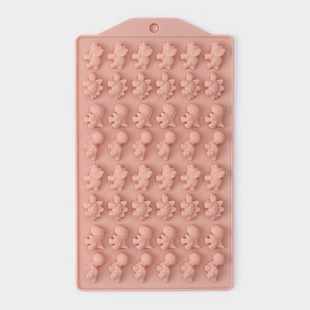 Form for marmalade Dolyan "Dino", silicone, 19 × 11.7 cm, 48 cells (1.9 × 1 cm), MIX color-1