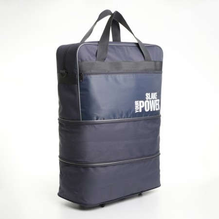 Road bag on wheels, a long belt, with an increase, an outer pocket, the color is gray-3