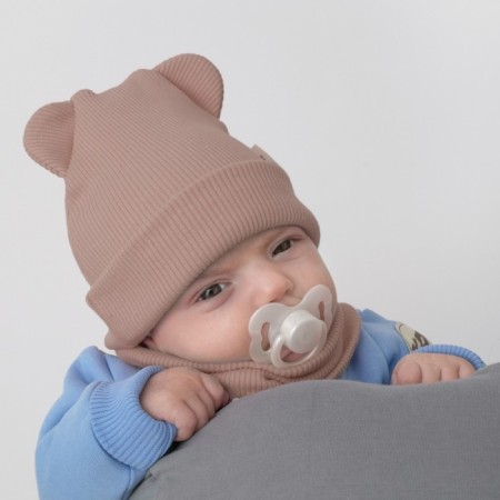 Kinderlitto Piccolino Kinderlitto kit, 2 items: hat, snood, age 3-6 months, beige color-2