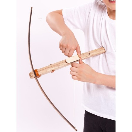 Wooden crossbow, with two arrows on suction cups-11
