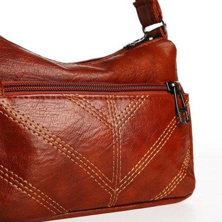 Cross-Bodi Bag on a zipper, brown color-3