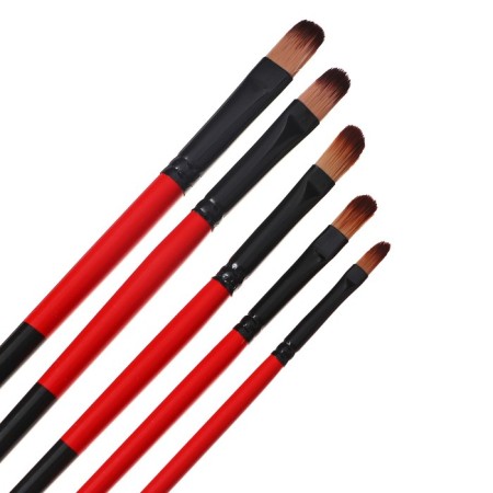 A set of brushes nylon 5 pieces, rounded, flat-5