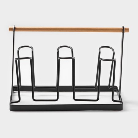 A set of ceramic mugs on a metal stand “Marble”, 6 objects: 390 ml, color gray color-4