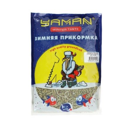 Bait Yaman Winter Taste granules 3 mm, winter bream, fried seeds, 700 g, olive color