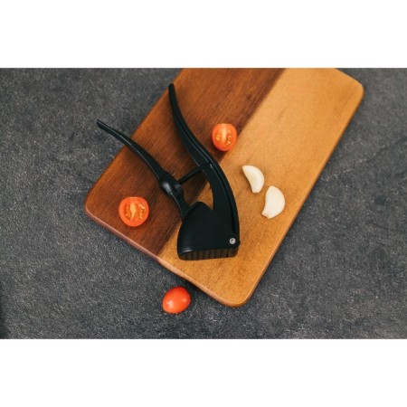 Magistro Alum Black garlic press with bones pusher, black color-9