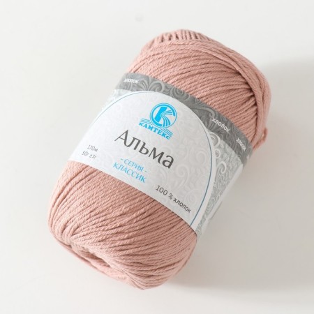 Yarn "Alma" 100% cotton 170m/50g (067 powder)-1