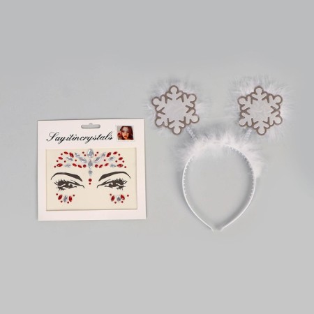 New Year's rim "Snowflake" + gift, rhinestones, for the New Year-1