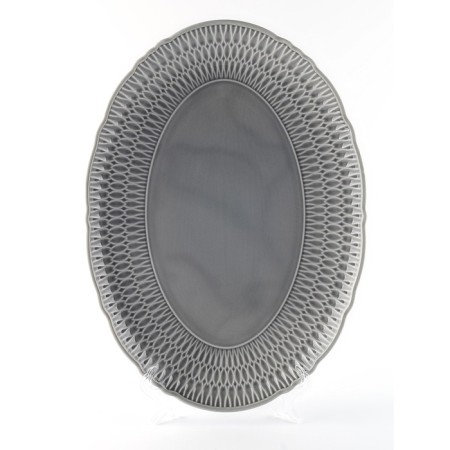 Oval Cmielow dish Sofia "Gray Glaze", length 34 cm
