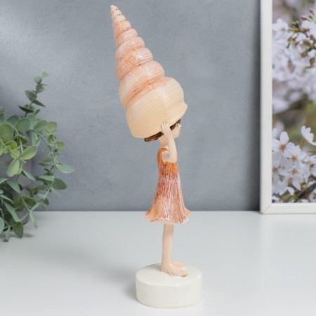Souvenir Polystone "Girl with a shell" 23.5x6x7.5 cm-1