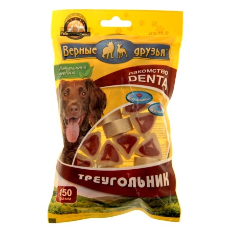 Chewing bone "faithful friends" cut, triangle, 150 g