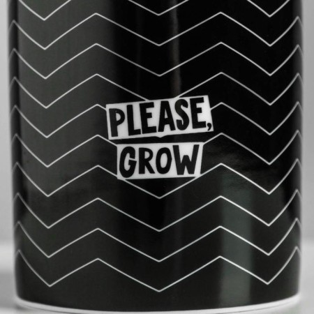 Kashpo ceramic for flowers, Please Grow pot, 8 x 9.5 cm-3