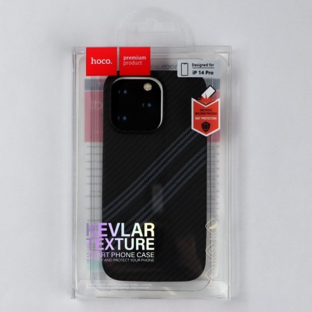 Hoco case for the iPhone 14 Pro phone, Kevland texture, black-gray-5