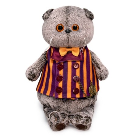 Soft toy "Basik", in a striped vest, 30 cm