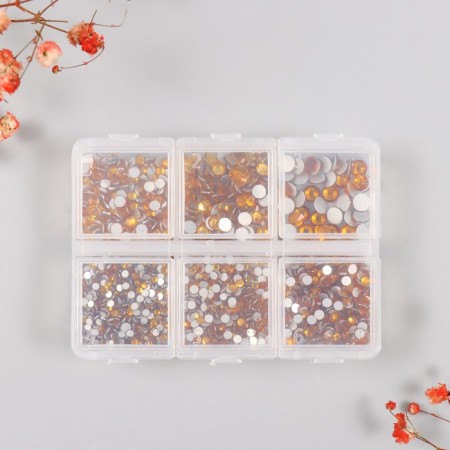 Decor for creativity Glass "Rhinest. Yellow gold" d = 2-4.8 mm nr 1188 pcs 6x8x1.5 cm-4