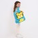 Baby backpack on lightning, 2 outer pockets, blue/yellow color