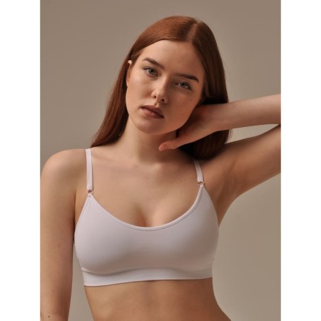 Top female with cup, size l, color Bianco