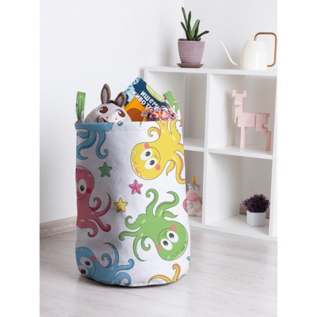 Basket for toys "Color octopus, size 35x50 cm