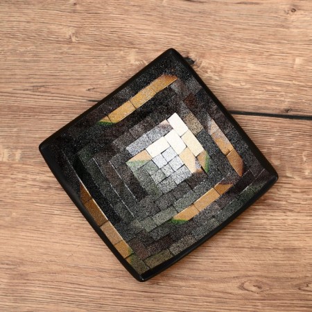 Decorative plate 20x20x5 cm, ceramics-2