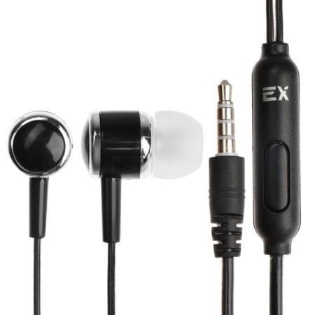 Headphones Exployd Ex-HP-864, vacuum, microphone, 108 dB, 32 Ohms, 3.5 mm, 1.2m, black