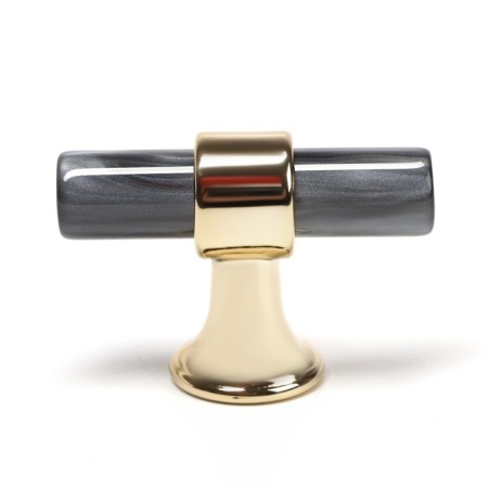 Handle button Cappio PK106, D = 12 mm, plastic, graphite/gold color-1