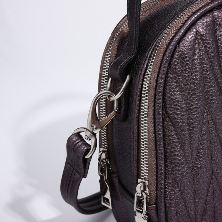 Bag Cross-Bodi Medvedkovo with a zipper, brown color-4
